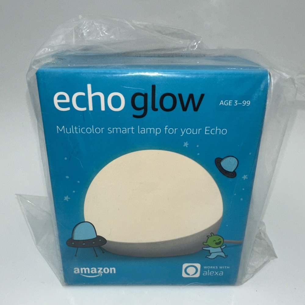 Amazon Echo Glow Smart Lamp Kids Unisex OS White Multicolor Alexa Tap Control